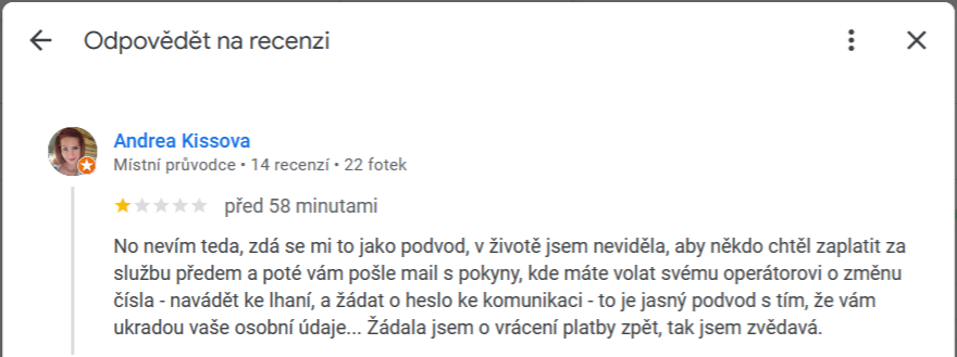 První verze recenze paní Andrey Kissové