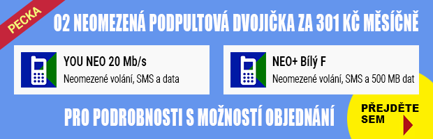 O2 neomezená podpultová dvojička za 301 Kč