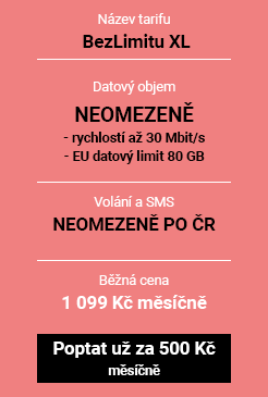 podpultový tarif BezLimitu XL
