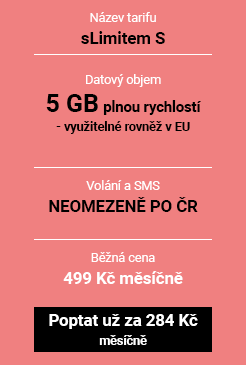 podpultový tarif sLimitem S